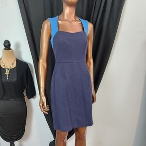 Banana Republic Scuba Dress, 2-Tone Blue, Sleeveless, Sz 4